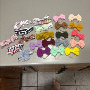 Colorful Kids Bow Headband Set